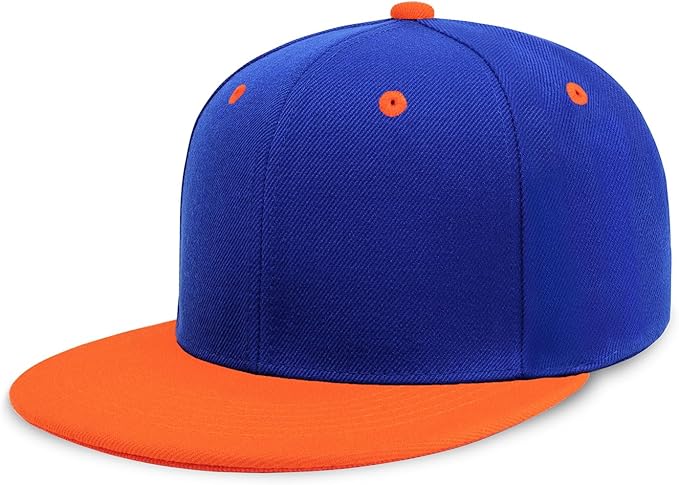 CHOK.LIDS Flat Bill Visor Classic Snapback Hat Blank Adjustable Brim High Top End Trendy Color Style Plain Tone Baseball Cap