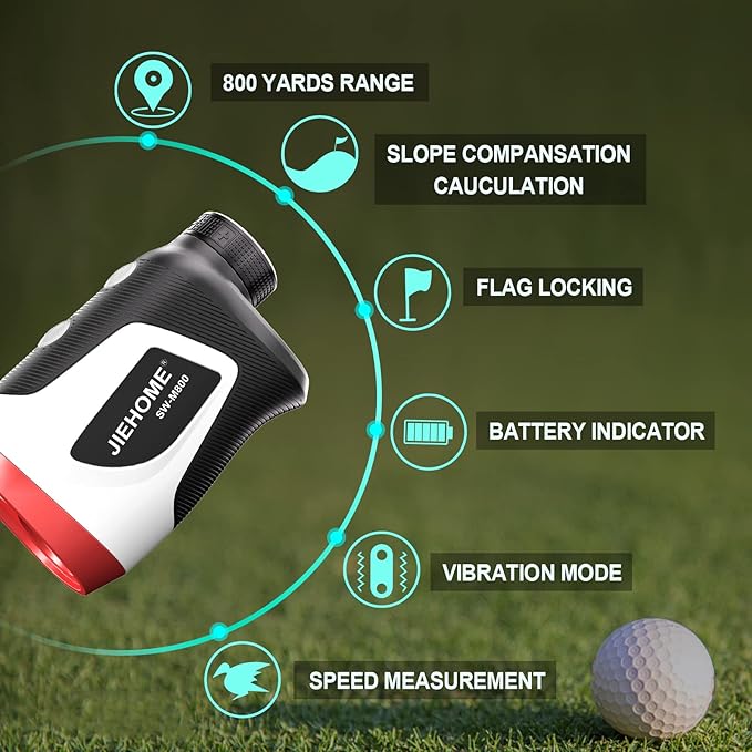 Golf Rangefinder 800/1100 Yards Range Finder with Slope Flag-Lock Vibration Continuous Scan Rechargeable - Tournament Legal Golf Laser Rangefinders Golfing Accessories for Men Women