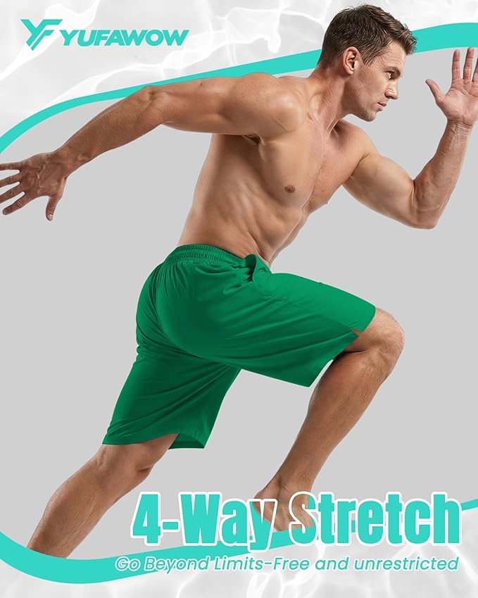 9 Inch Men Swim Trunks with Mesh Lining Quick Dry Breathable Pockets for Summer Beach Cruise Water Park Gym Running