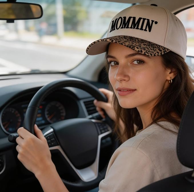 Mommin Trucker Hats Women, Embroidered Baseball Mom Essentials Womens Trucker Hat for Mom