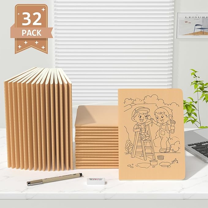 Oucaru Journaling Notebooks A5 Notebook college Blank Sketch Book 32 Pack Small - Image 4