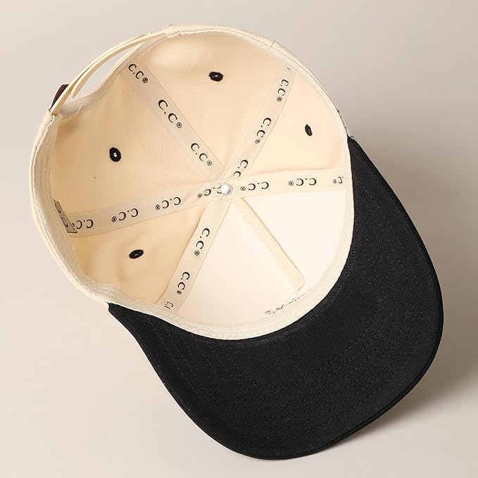 MIRMARU Two-Tone Vintage Canvas Trucker Hats for Men & Women, Adjustable Size Baseball Caps with Trendy Embroidered Design