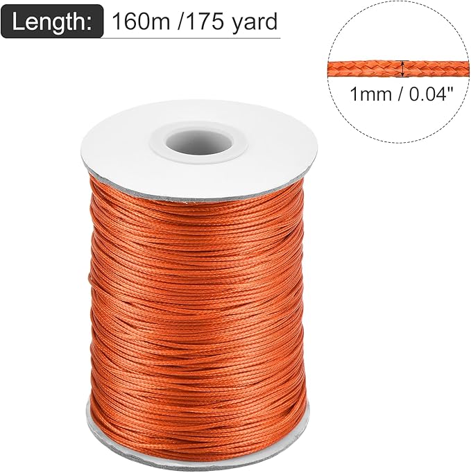 MECCANIXITY Waxed Cord 1mm Waxed Polyester Cord 175 Yard Wax String - Image 2