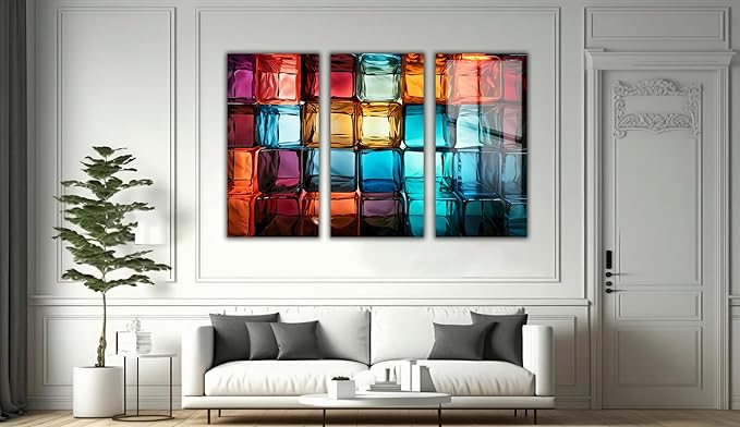 SpiritualHands Magical Light Play and Stunning Colors Tempered Glass Wall Art - Image 4