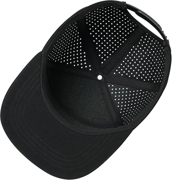 FEINION Men Flat Brim Adjustable Performance Hat Snapback Laser Perforated Baseball Cap