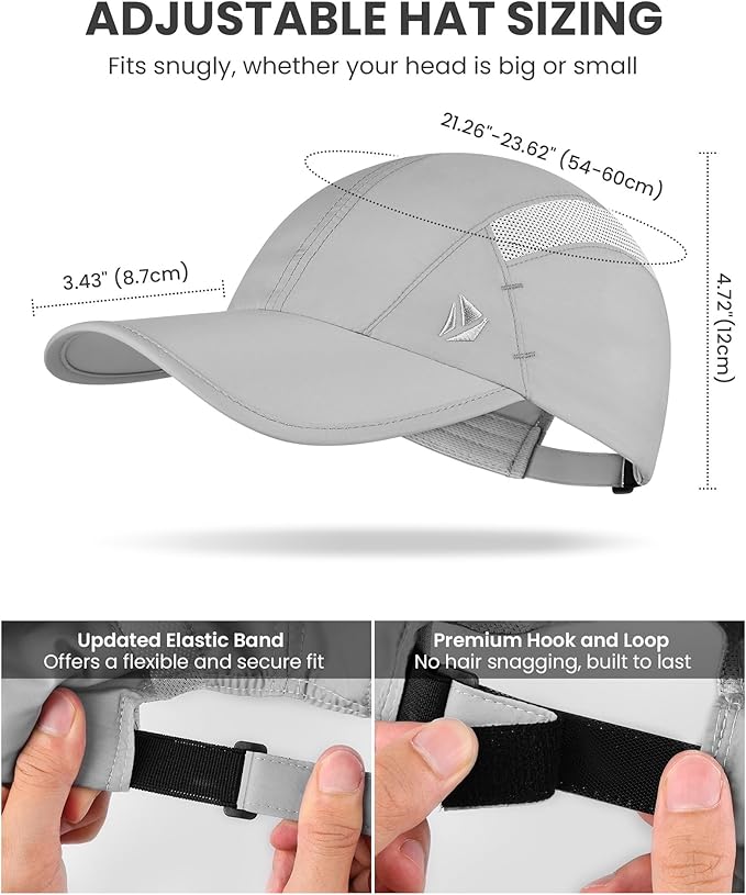 YANIKY Quick-Dry Running Hat for Men & Women Cooling Hat UPF 50+ Thin Baseball Cap Lightweight Breathable Mesh Sport Hats