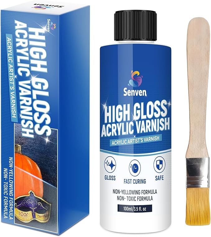 Gloss Varnish for Acrylic Painting, Artist's Acrylic Varnish Kit, Non-Yellowing by Paint