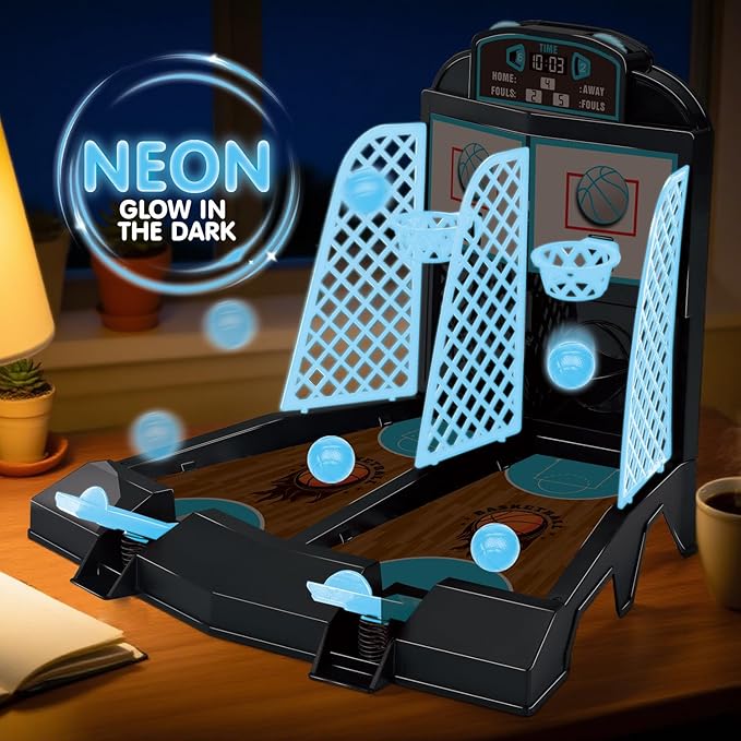 Table Top Games, Glow in The Dark Mini Basketball Game - Image 2