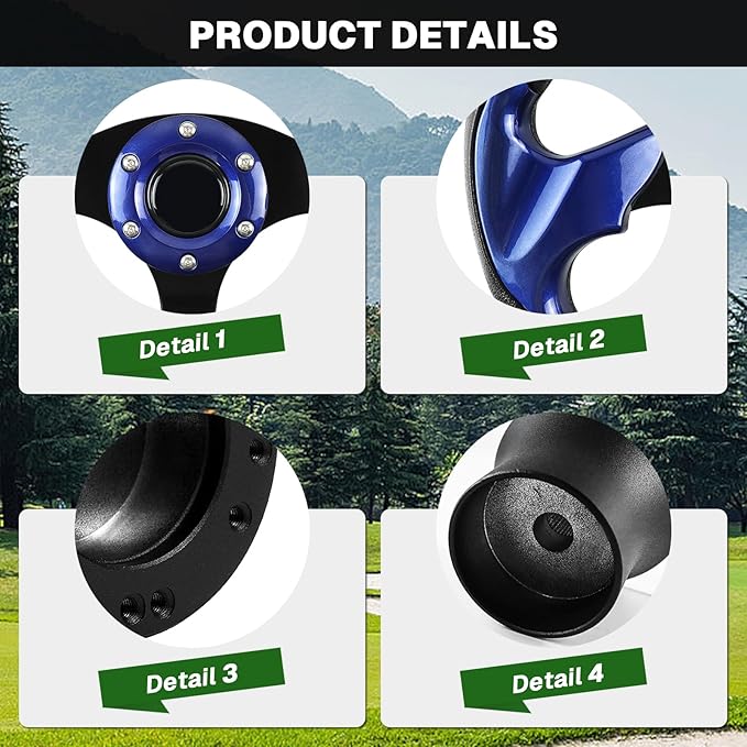 Golf Cart Accessories Steering Wheel D-bottom and Golf Adapter for YAMAHA Golf Carts Adapter Skid-(BLUE)
