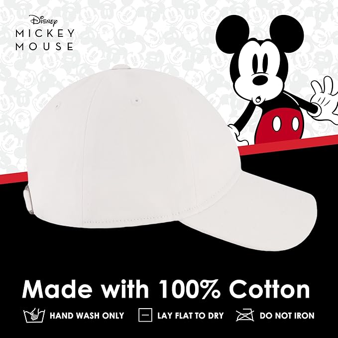 Disney Unisex Adult Disney Mickey Mouse Dad Hat, Adult Baseball Cap with Curved Brim
