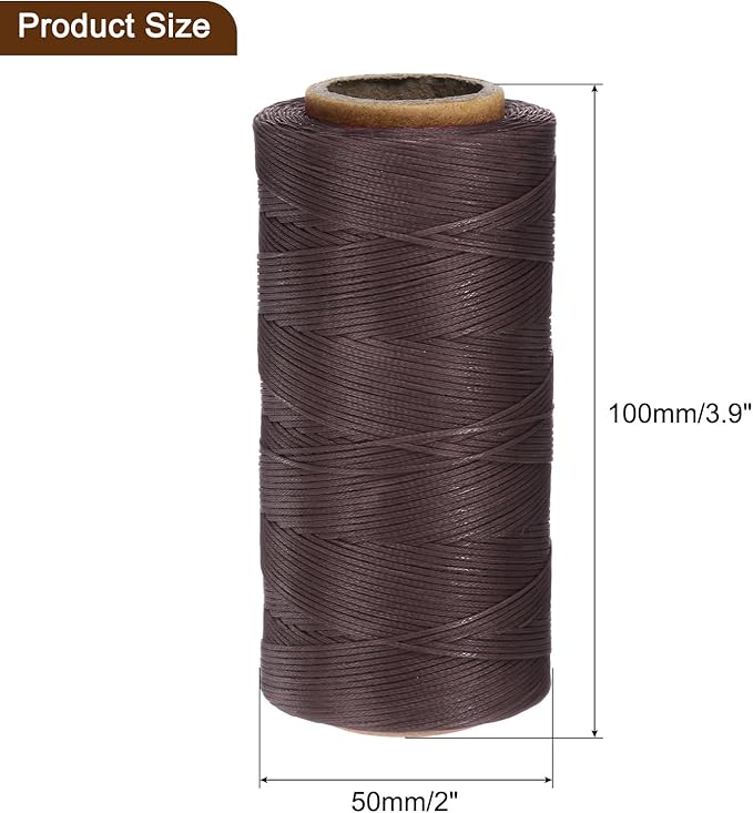 uxcell 150D 0.8mm Flat Waxed Thread 284 Yards Polyester Leather Sewing Waxed - Image 2