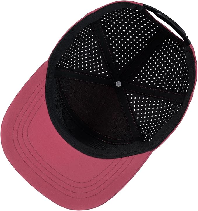 FEINION Men Flat Brim Adjustable Performance Hat Snapback Laser Perforated Baseball Cap