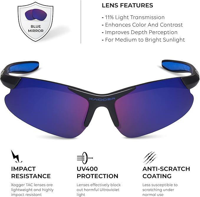 Xagger Kids Youth Polarized Sports Sunglasses for Boys Girls Baseball Softball Glasses TR90 Frame