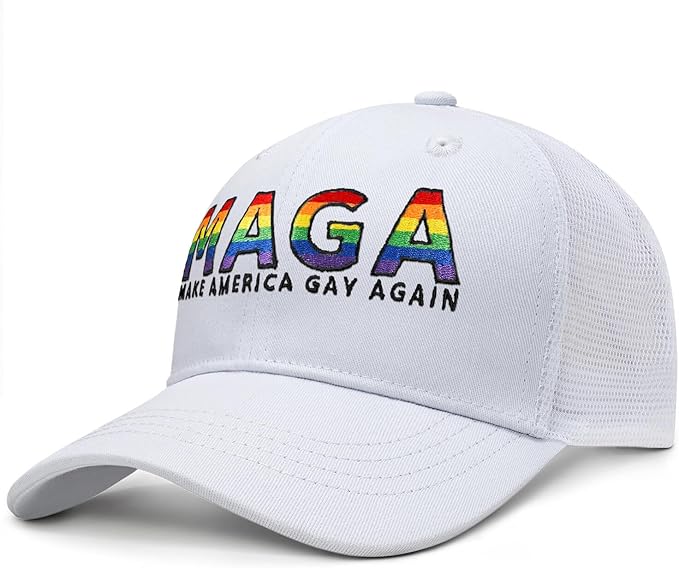 Gay Pride Rainbow Trucker Hat for Men and Women LGBT Embroidered Adjustable Washable LGBTQ Baseball Cap Gifts