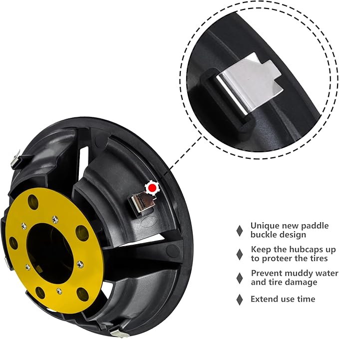 Golf Cart Wheel Covers Hub Caps for EZGO, Club Car, Yamaha Most Golf Carts- 8 Inch Set of 4, Golf Cart Hub Cap