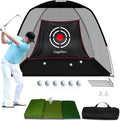 Gagalileo Golf Hitting Net Backyard Driving: 10x7FT Professional Backstop with Silent Velvet Target Portable Practice for Men Dad Complete Sport Set Gift