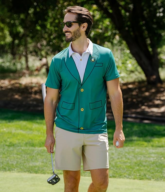 Tipsy Elves Men's Performance Golf Shirt - 4-Way Stretch, Quick Dry, Athletic Cut - Golf Polo