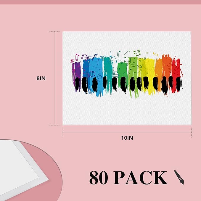 ESRICH Canvas Boards for Painting 8x10, 80 Pack Painting Canvas, Primed Cotton - Image 2