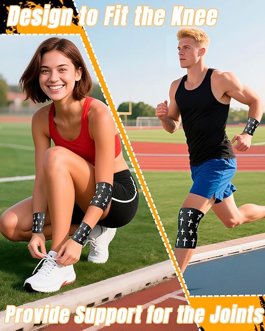 Yigney 3 Pack Black Cross Christian Athletic Tapes (2IN X 23FT) for Soccer, Football, Baseball, Gymnastics, Boxing, Tennis