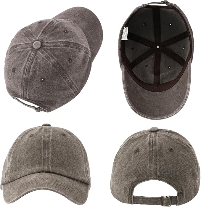 MEINICY 3 Packs Washed-Cotton Plain Baseball Cap, Vintage Adjustable Dad Hats Gift for Men/Women,Unstructured