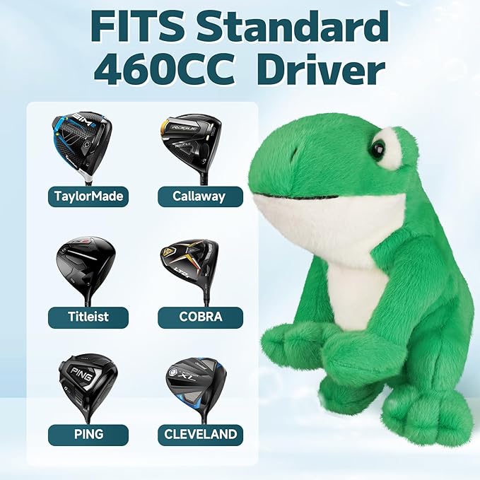 mytag Funny Golf Club Head Covers, Animal Plush Driver Headcover, Golf Headcover Fits Standard 460cc Driver Head