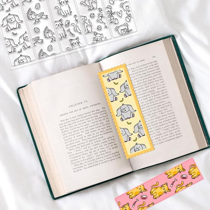 Animal Bookmark Clear Stamps 6.3x4.3 Rectangular PVC Silicone Stamps - Image 5