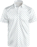 Golf Polo Shirts for Men Funny Print Short Sleeve Golf Shirts Performance Golf Polos