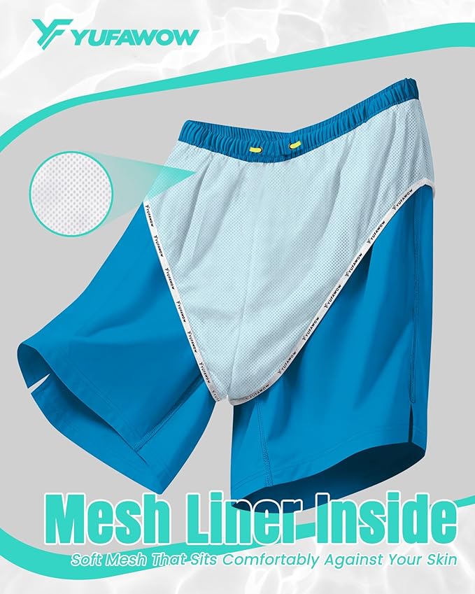 9 Inch Men Swim Trunks with Mesh Lining Quick Dry Breathable Pockets for Summer Beach Cruise Water Park Gym Running