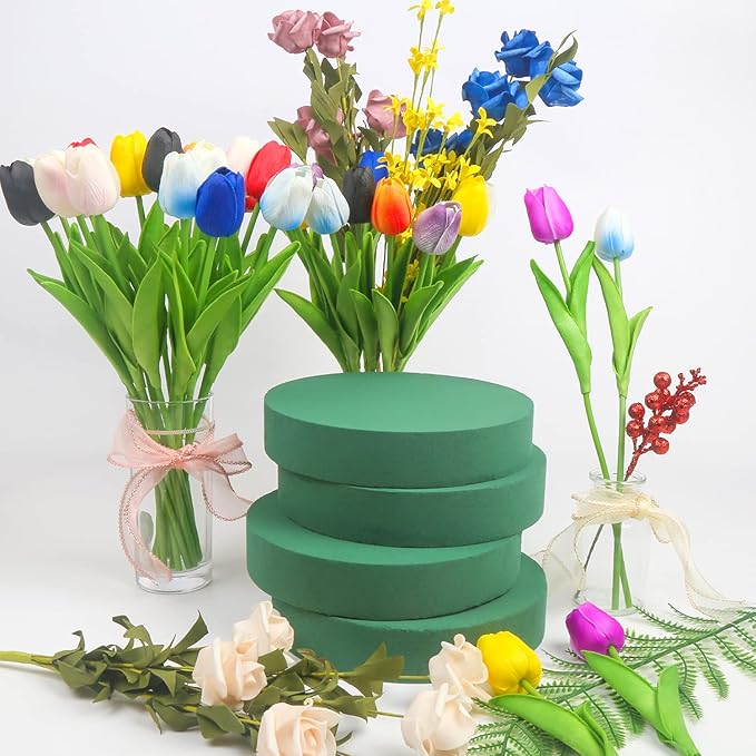 LOMIMOS 8'' Large Round Floral Foam, Florist Green Blocks Supplies - Image 7