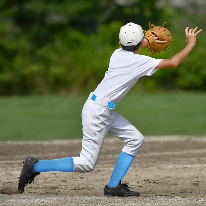 Haysandy Baseball or Softball Sock and Belt Combo Set 3 Football Baseball Socks with Softball Belt for Youth Boys Kids