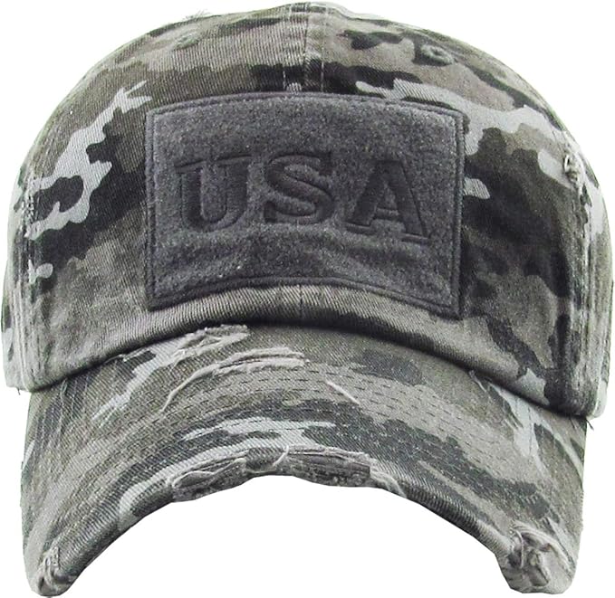 KBETHOS Flag USA America Military Thin Blue Line Thin Red Line Vintage Distressed Baseball Cap Dad Hat Unisex Adjustable…