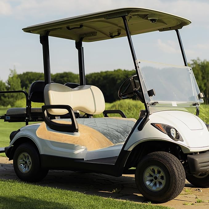 Golf Cart Seat Covers,EZGO Seat Cover,Heavy Duty Golf Cart Seat Blanket,Waterproof Travel Sports Cart Seat Cushion Covers for 2 Person Seats Club Car,Winter Golf Cart Accessories,Golf Cart Seat Cover
