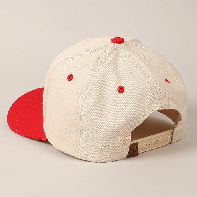 MIRMARU Two-Tone Vintage Canvas Trucker Hats for Men & Women, Adjustable Size Baseball Caps with Trendy Embroidered Design