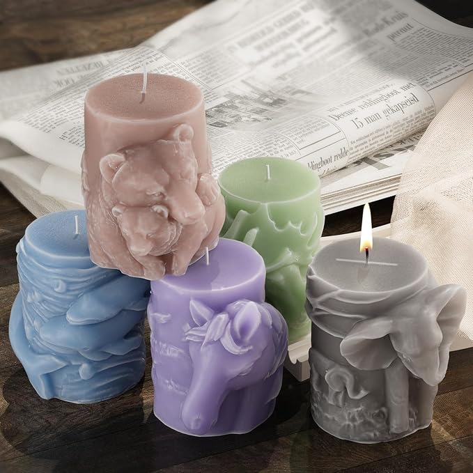 Bear Cylinder Animal Candle & Clay Jewelry Resin Casting Molds - Image 3