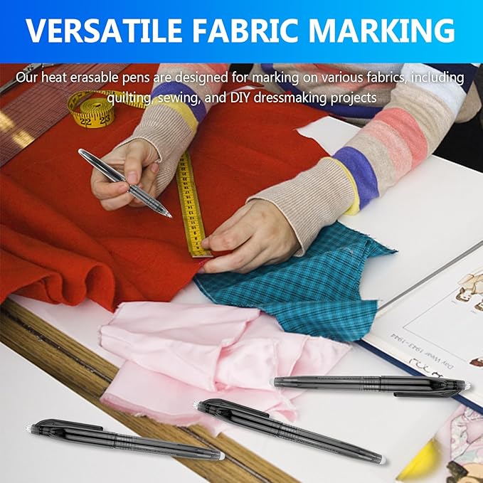 12pcs Heat Erasable Pens for Fabric Marking Pens Fabrics Markers for Quilting - Image 3