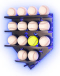 Baseball Display Shelf with LED Light, Home Plate Shaped Wood Holder, Championship Ring Wall Organizer for PSA SGC Collectibles, Ball Hanging Frame Gift for Boys Son