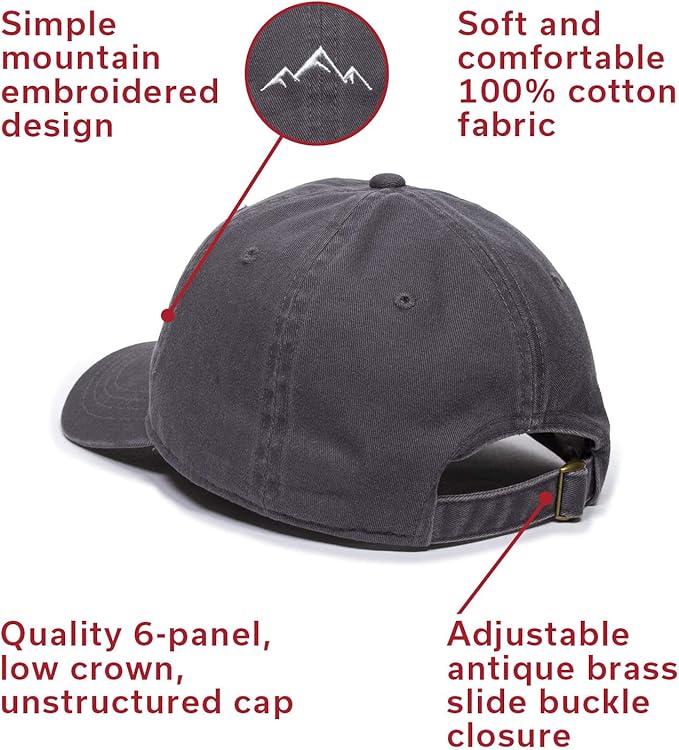 Outdoor Cap -Adult Mountain Dad Hat-Unstructured Soft Cotton