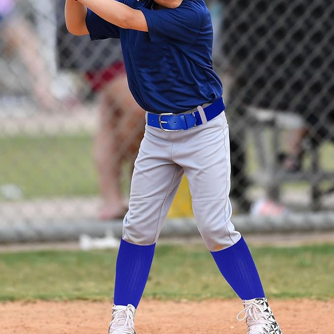 Dxhycc Youth Baseball Socks and Belt Combo Set Softball Baseball Socks and Elastic Waist Belt for Youth Boys Girls