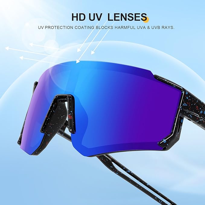 3PACK Kids Sunglasses Youth Baseball Sunglasses for Boys Girls Age 4-12,Softball Sports Cycling Goggles UV Protection