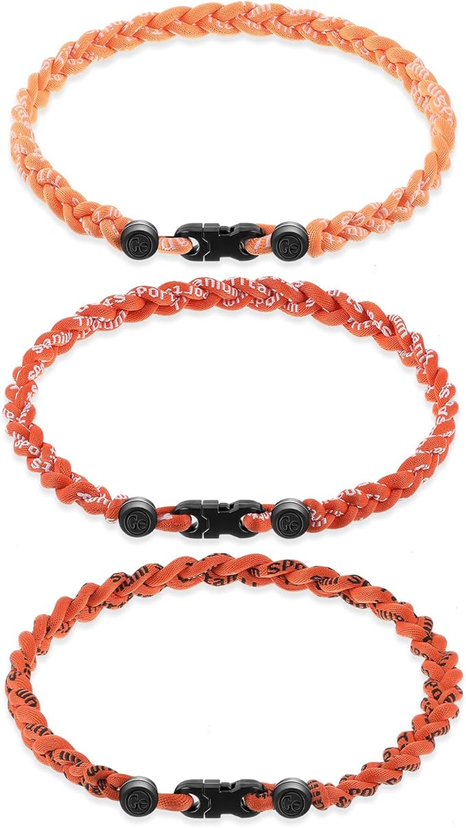 Junkin Baseball Necklaces Three Braided Rope Titanium Necklace for Fans Team Gifts Boys Men Player Softball Sports