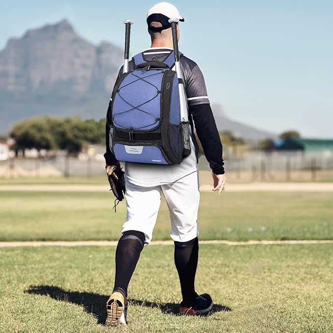 DAFISKY Baseball Bag Softball Backpack - Youth Adult T Ball Bat Equipment Bag with Bat Helmet Holders, Shoe Compartment