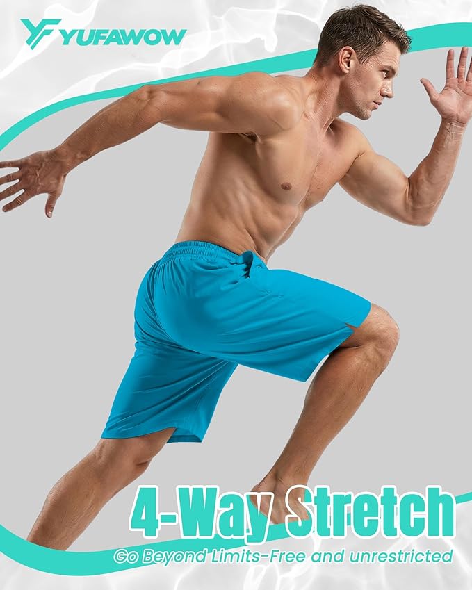 9 Inch Men Swim Trunks with Mesh Lining Quick Dry Breathable Pockets for Summer Beach Cruise Water Park Gym Running