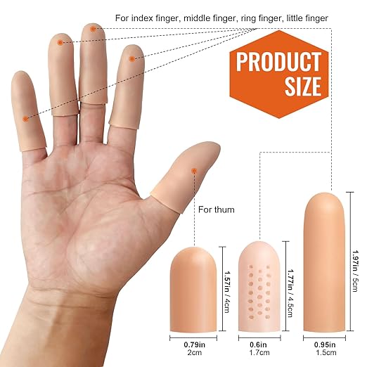 30 Pcs Gel Finger Protectors, Toe Caps Silicone Fingertips Protection, Reusable - Image 2