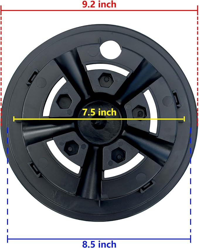 NOKINS Golf Cart SS Wheel Covers Hub Caps for Most Golf Carts 8 inch(Set of 4)