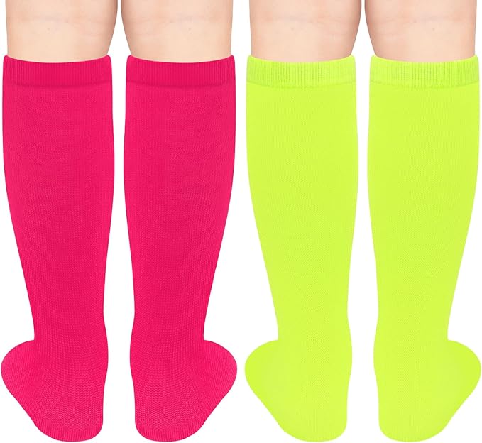 Sarfel Kids Soccer Socks Toddler Soccer Socks Girls Boys Soccer Socks Kids Tube Socks with Stripes Toddler Knee High Socks