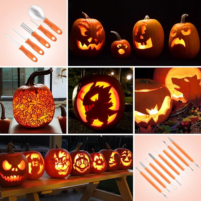 Pumpkin Carving Kit Tools Halloween, Stainless Steel Double-side Sculpting Tool - Image 3