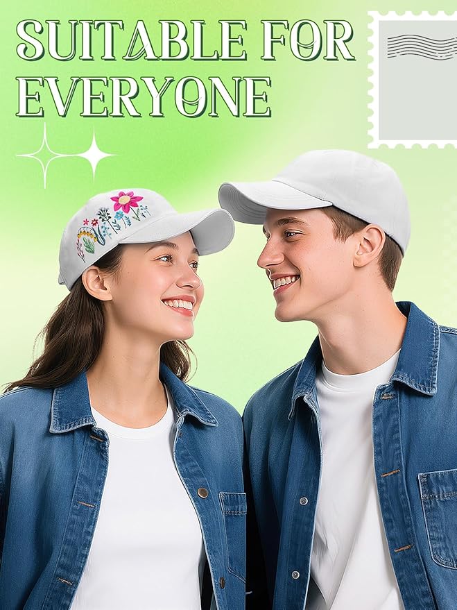 Biggun Trendy Embroidered Baseball Cap for Girls Women Men - Adjustable Soft Breathable Hats for Casual Wear
