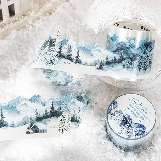 6 Rolls Winter PET Washi Tape, Nature Landscape Tape Stickers - Image 3
