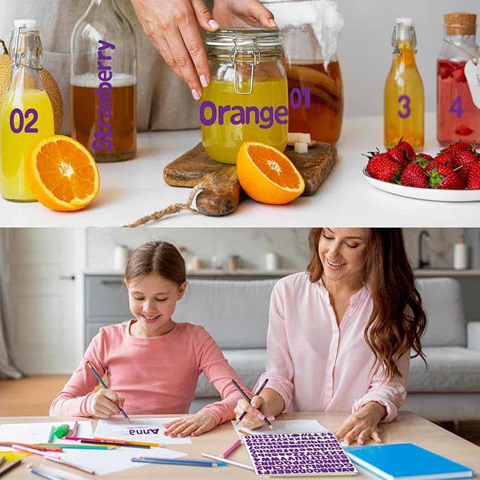 Alphabet Stickers, 12 Sheets, Deep Purple Letter Stickers, Self-Adhesive Vinyl - Image 5