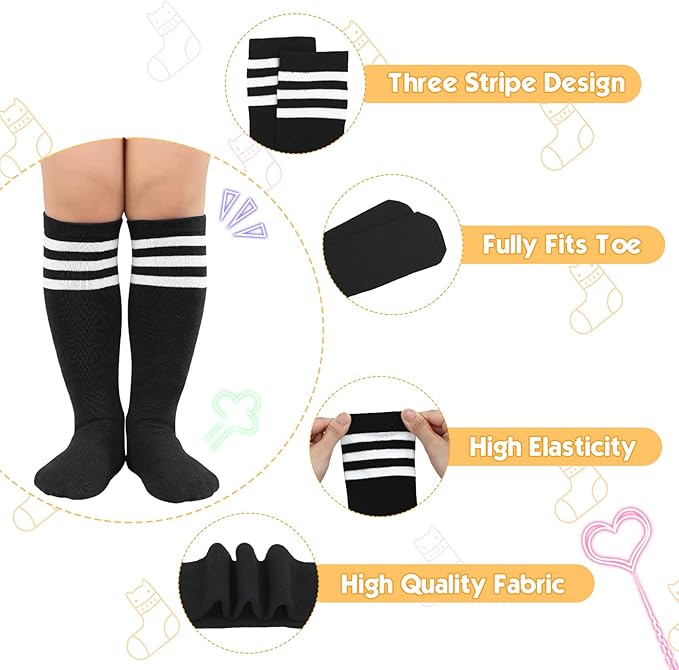 American Trends Kids Toddler Soccer Socks Youth Baseball Softball Football Socks Knee High Accessories for Girls